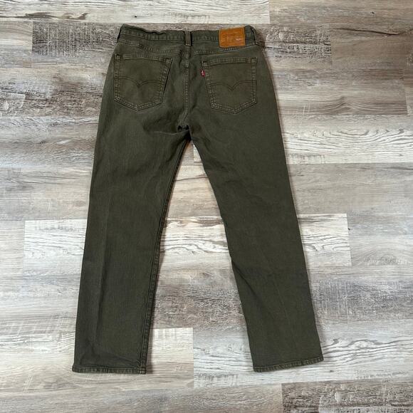 Levi’s 514 Olive Green Jeans W32 L30 Straight Fit Soft Grunge Y2K - Picture 3 of 10